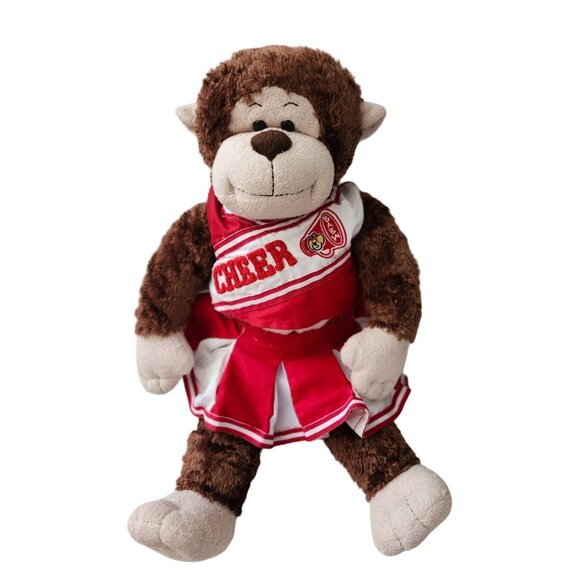 Build a Bear Stuffed animal plush monkey red cheerleader outfit 18" Ape Chimp - Picture 6 of 6